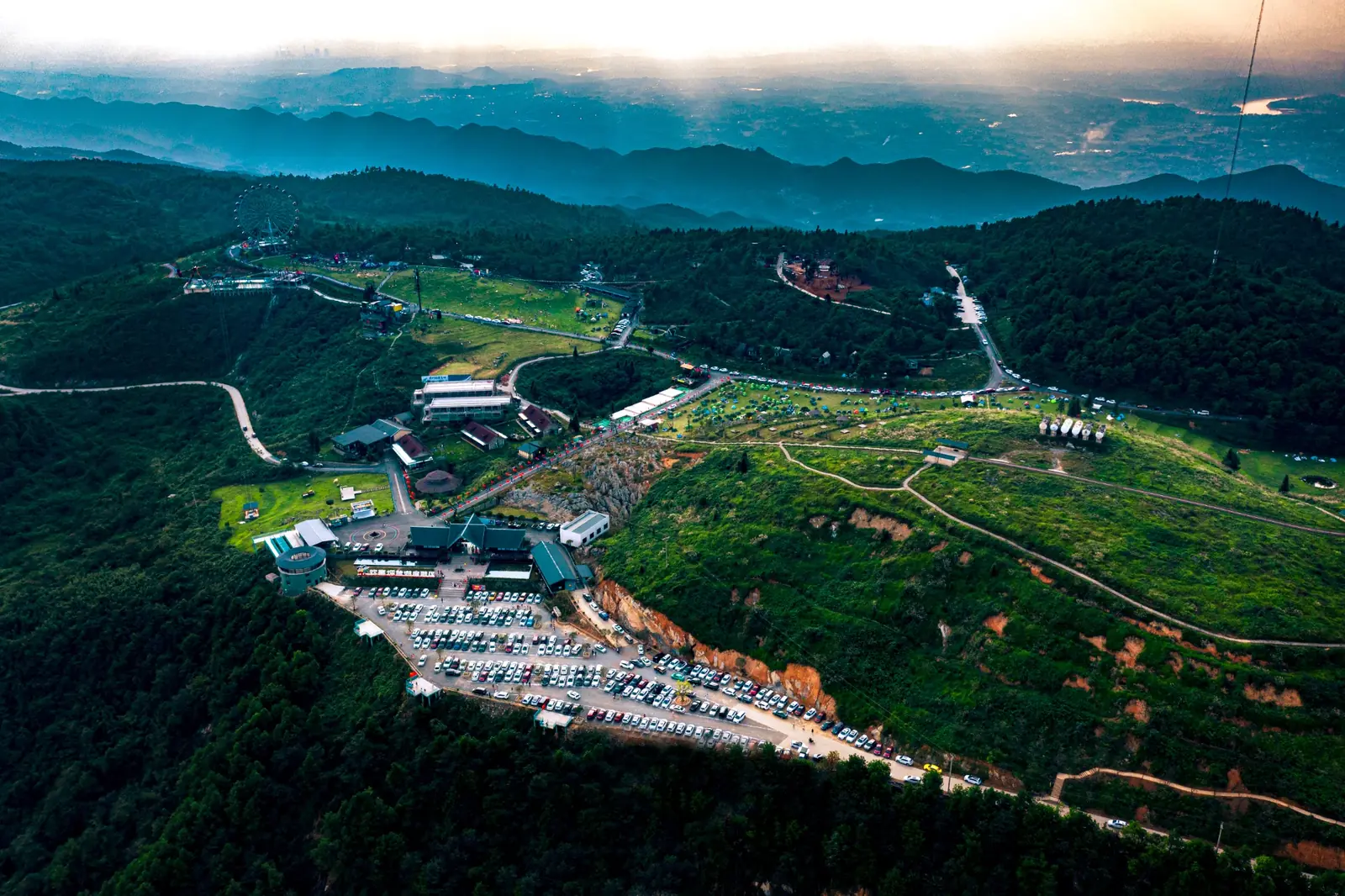 欢喜坪旅游度假区山野航拍全景